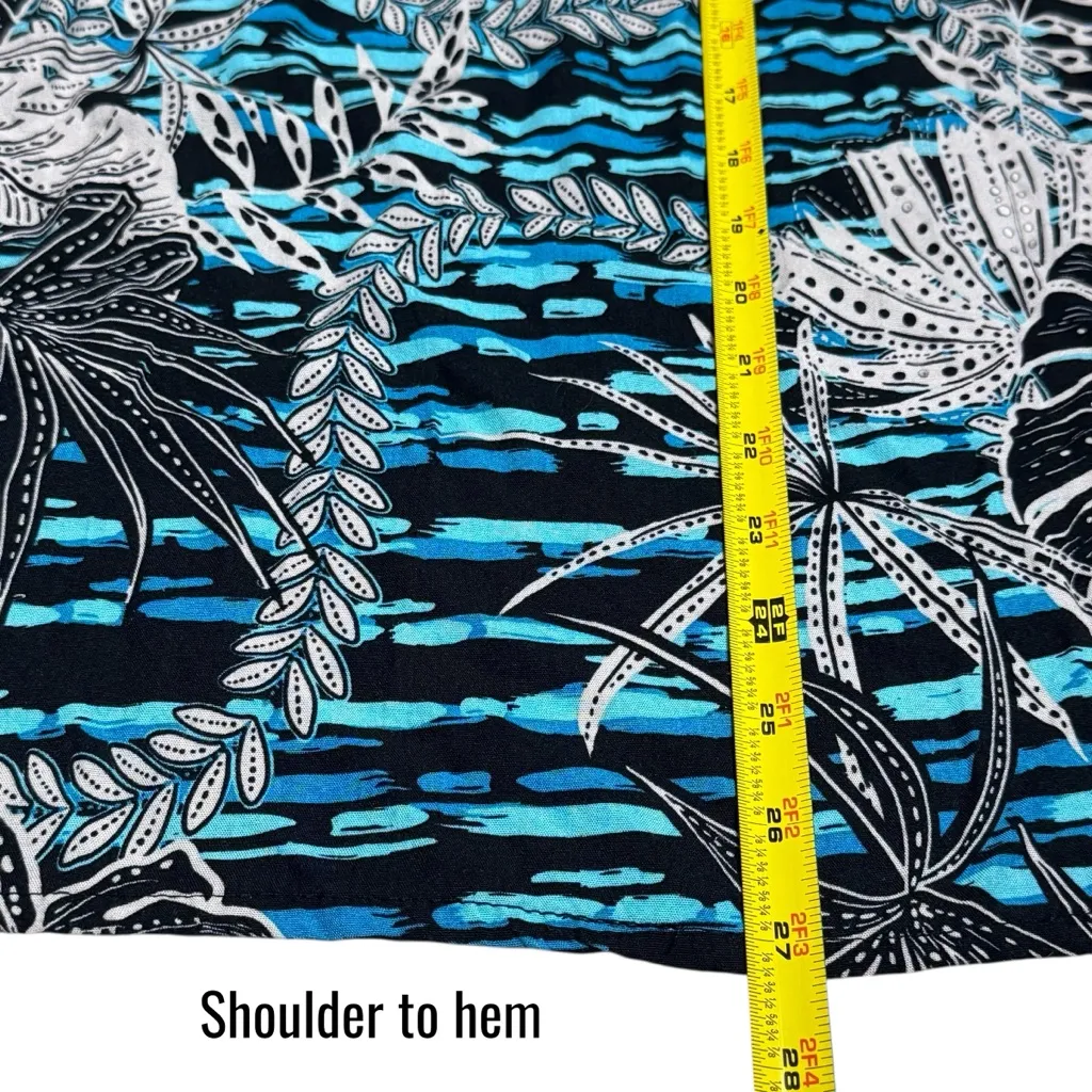 Hula Bay Blue and Black Halter Tank Hawaiian Resort Vacation Luau Coastal XL - Image 13