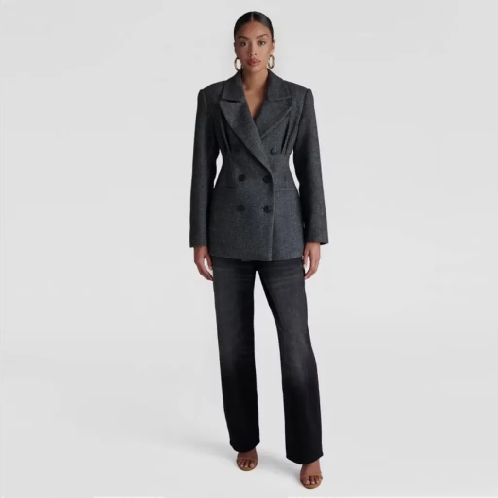 KBB by KAHLANA x Target Women's The Corset Blazer Gray Herringbone X - Image 3