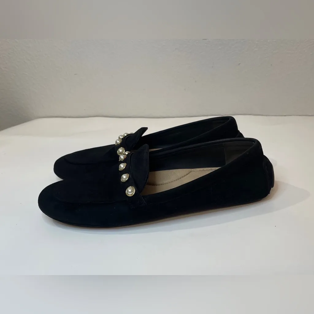 Stuart Weitzman Women’s Allpearls Embellished Black Suede Loafers Flats Size 5.5 - Image 12