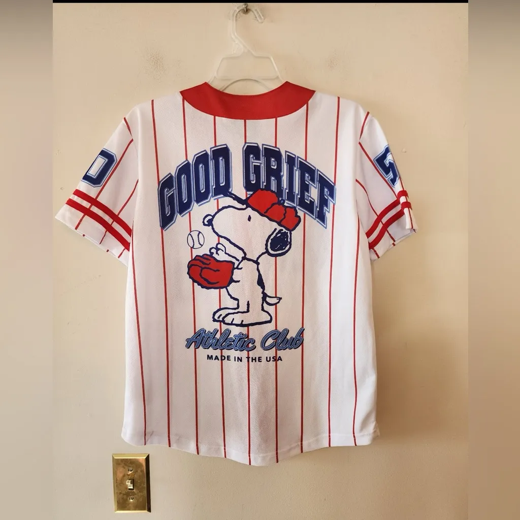 Peanut snoopy baseball jersey size womens small White - Image 2
