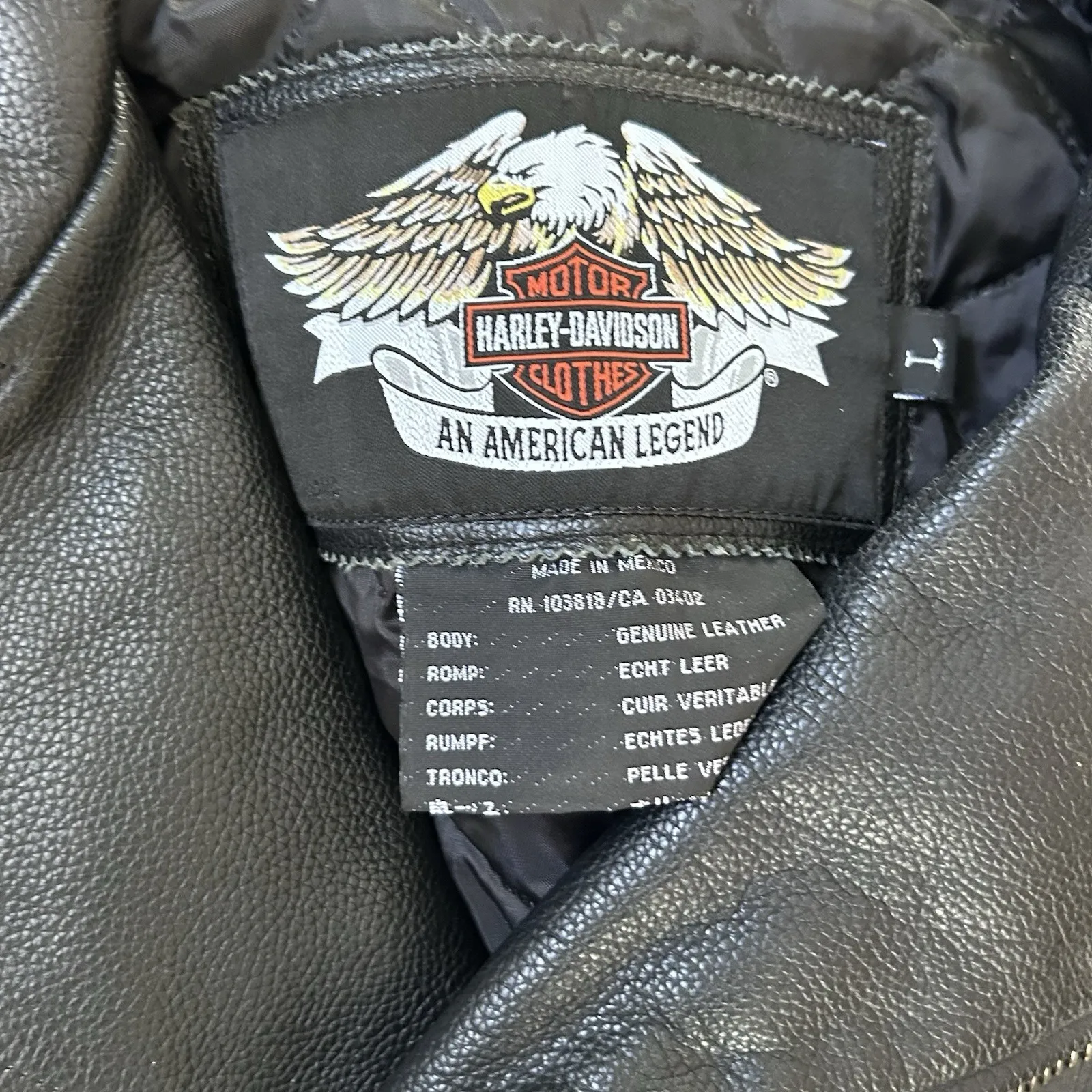 Harley Davidson Jacket Mens Large Skull Leather Biker Motorcycle 97037 - Image 5