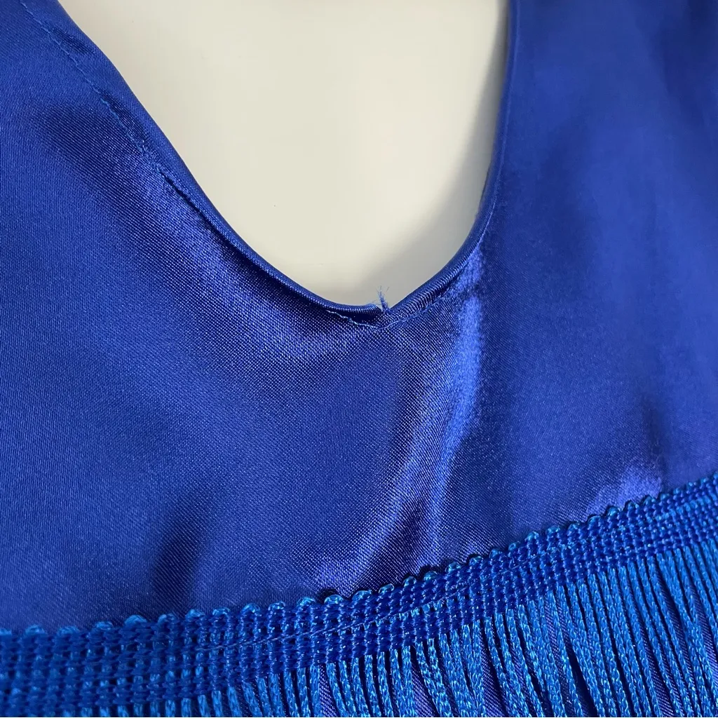 Handmade Flapper Dress Fringe Blue 1920s‎ Great Gatsby Party Halloween Costume - Image 8