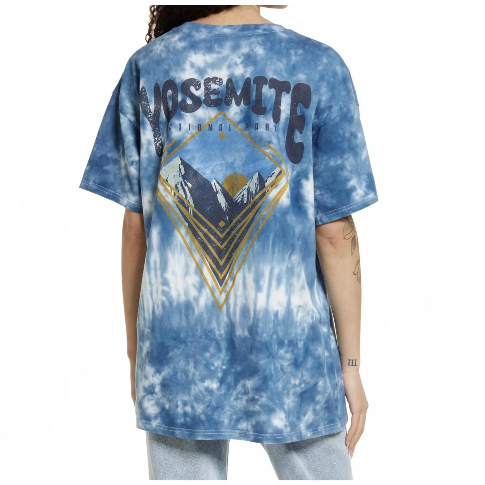 CONEY ISLAND PICNIC Yosemite Mountains Tie Dye Short Sleeve Tee Blue NWT XS - Image 2