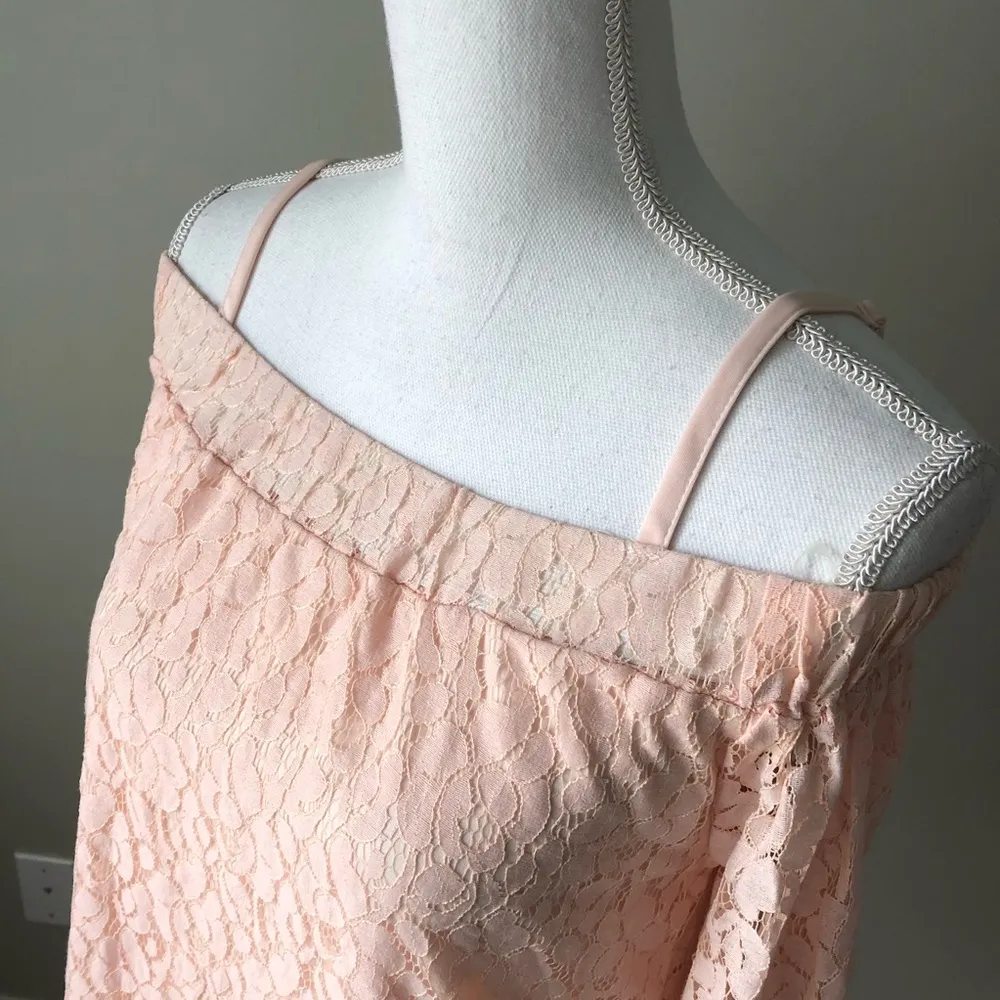 SEVEN SISTERS | Pink Lace Off-shoulder Blouse - Image 5