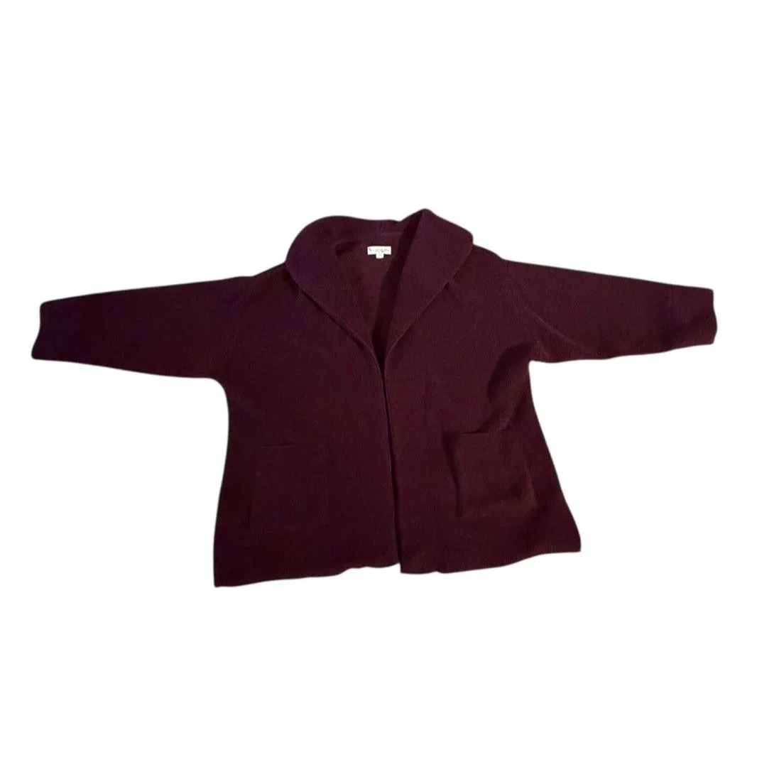 Koolaburra by UGG Sherpa Fleece Shawl Collar Women's Cardigan XXL Wine Burgundy - Image 7