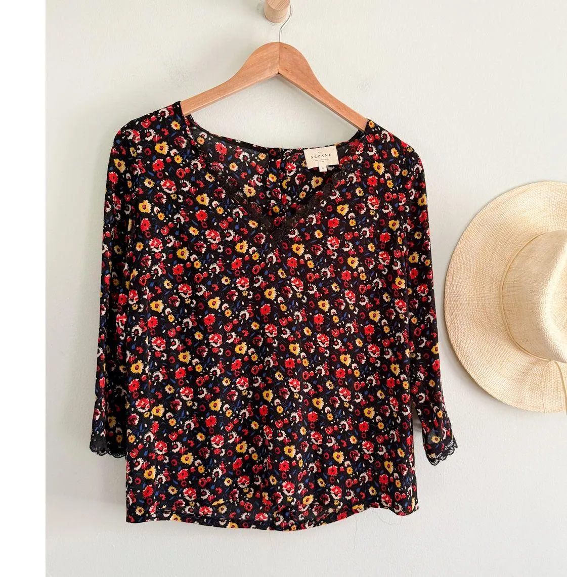 Sézane | Sezane | Marina Floral Lace Blouse | Sz 34/2 - Image 3