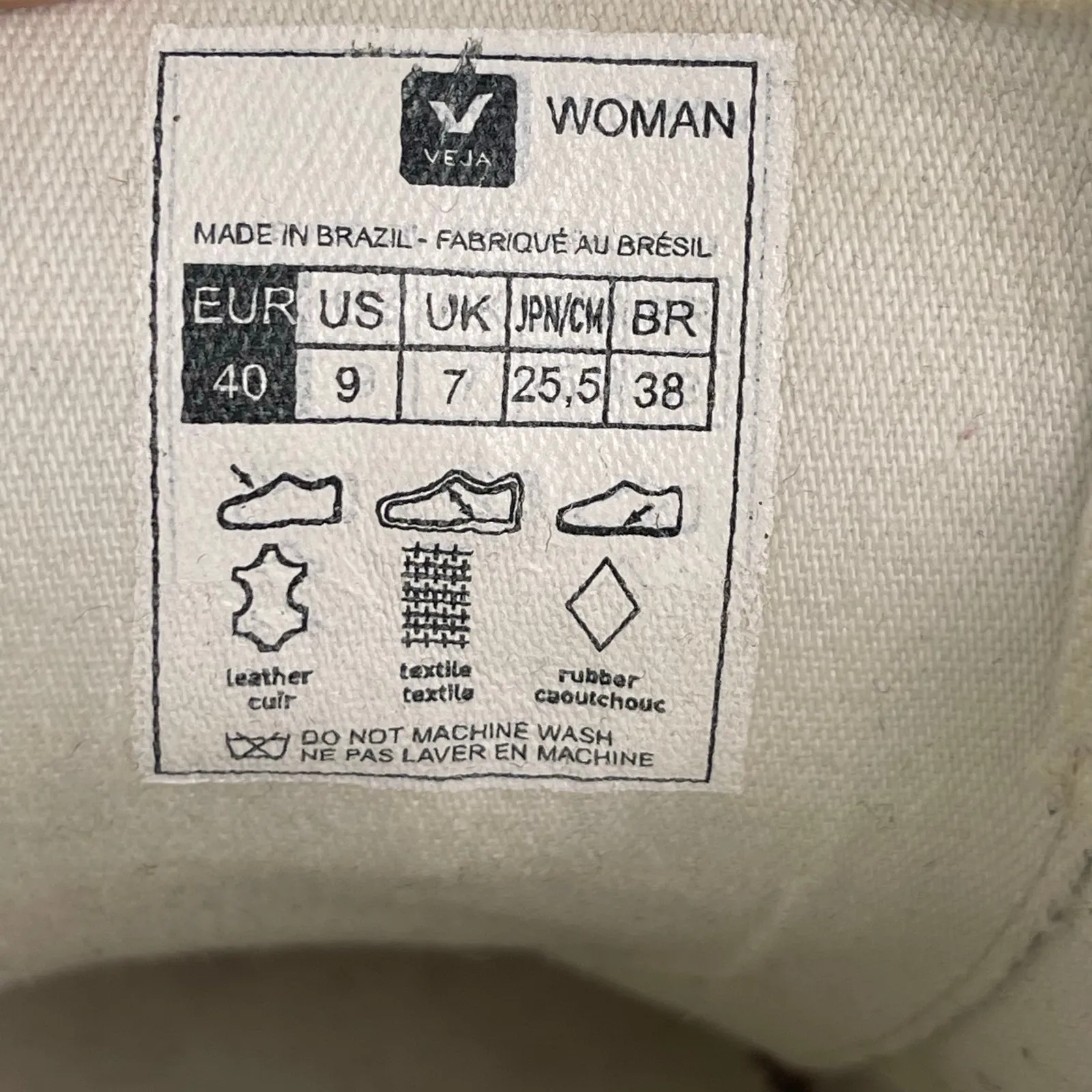 Veja Esplar Women's White Red Leather Lace Up Round Toe Athletic Sneakers Size 9 - Image 6