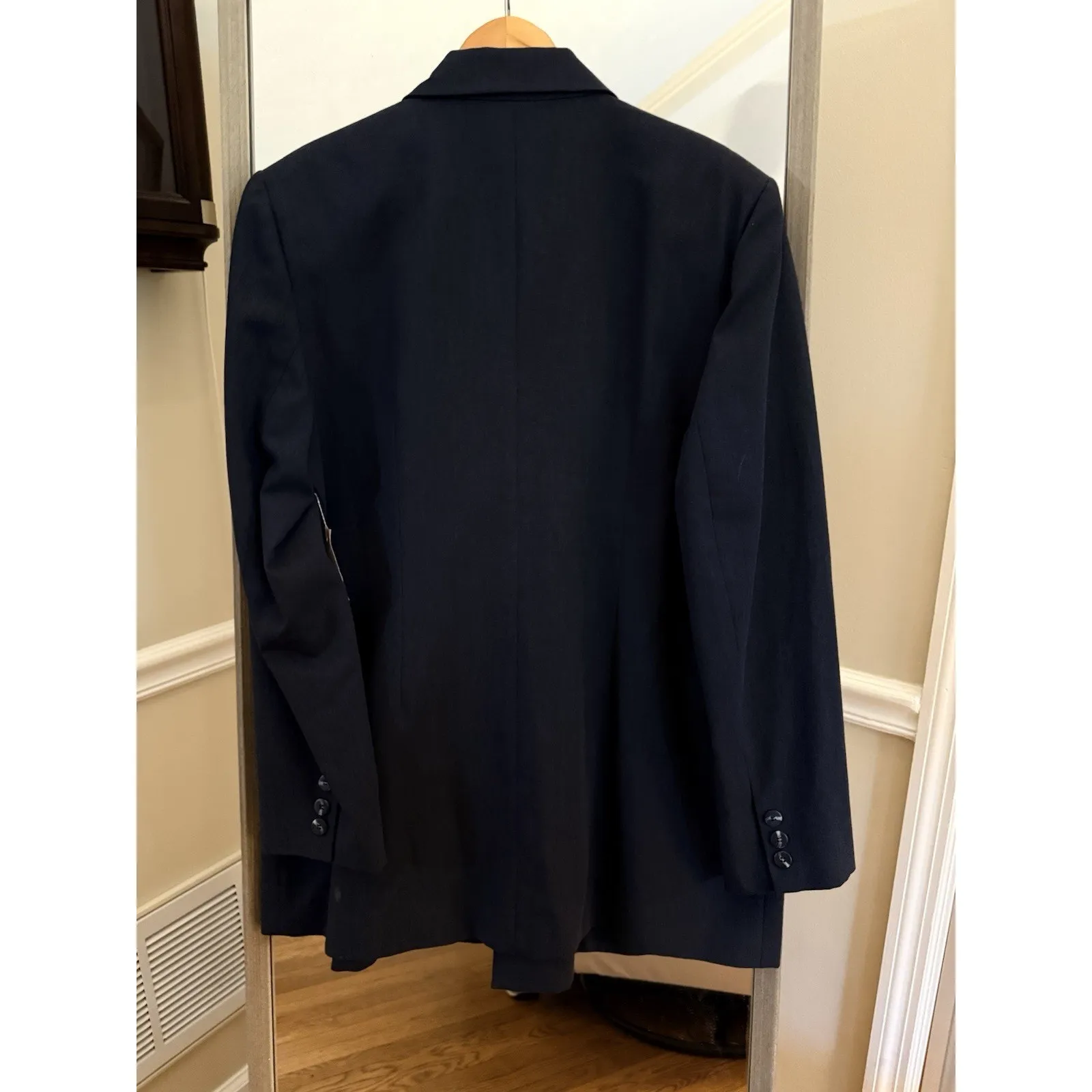 NWT Hugo Buscati Women’s Blazer Size 14 Navy Double Breasted Classic 90s Blue - Image 4