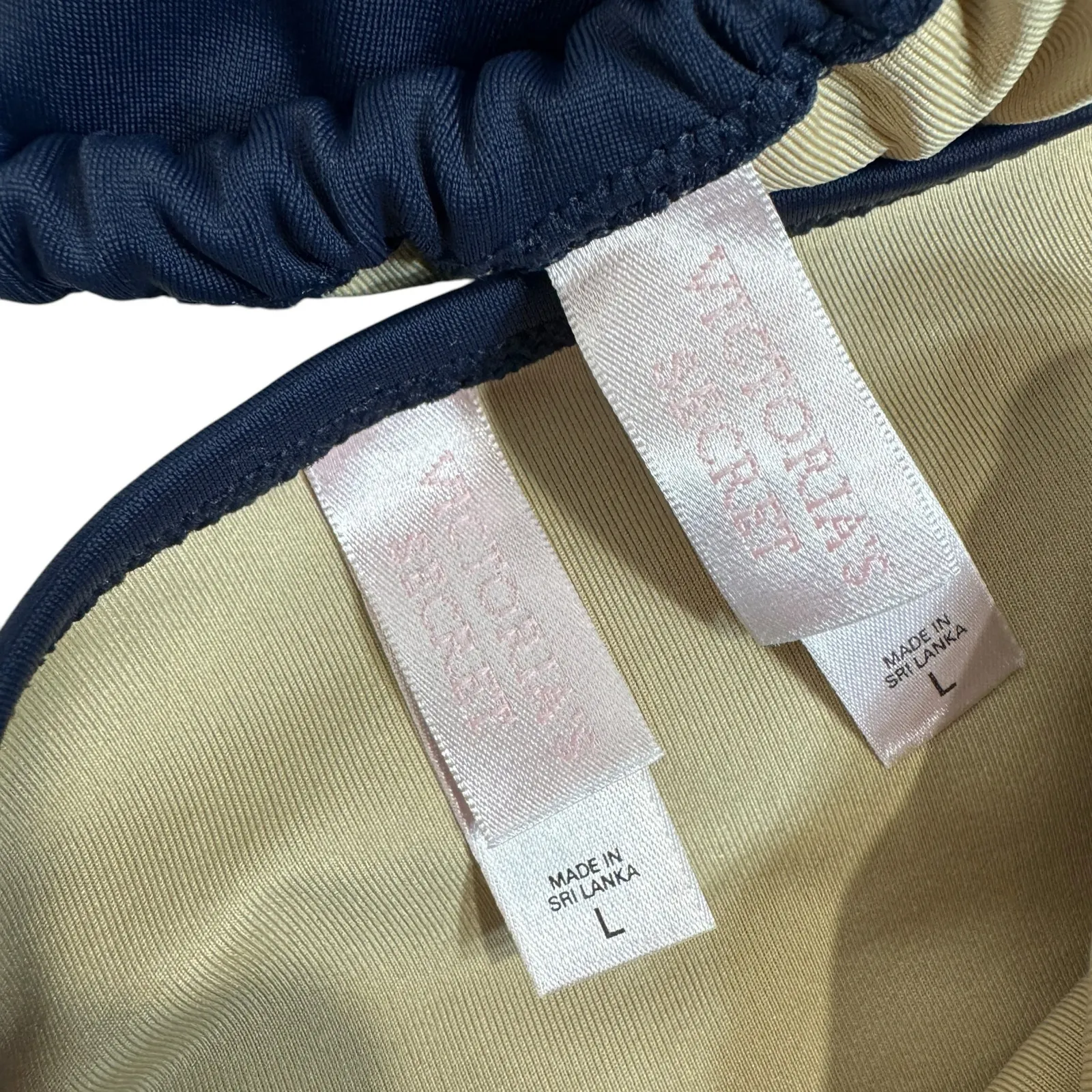 Victoria’s Secret Large Triangle Bikini Swimsuit Set J'aime le Soleil Tie Padded - Image 9