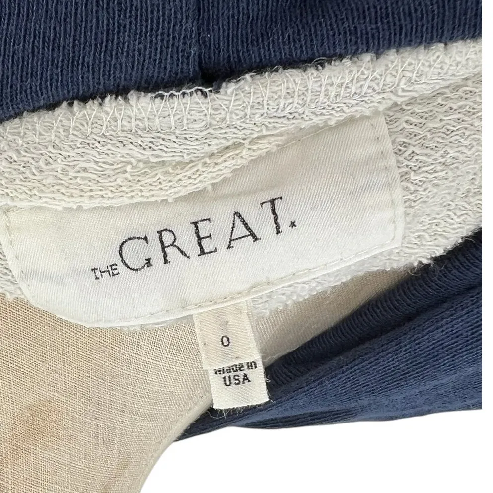 The Great The Gym‎ Hoodie Sweatshirt Colorblock Cream Gray Blue Red Size 0 XS - Image 9