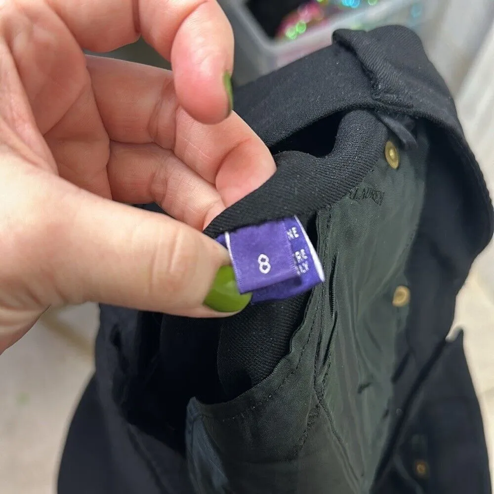 Ralph Lauren Purple Label Womens Pants‎ 8 Black Trouser Career Wool Straight - Image 3