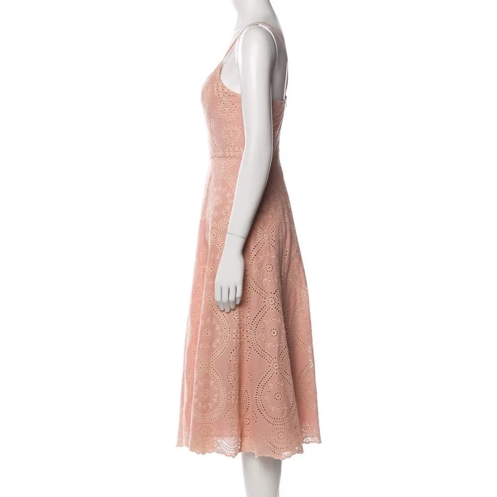 NWT LoveShackFancy Molly Eyelet Midi Dress Pastel Blush Pink sz XS - Image 3