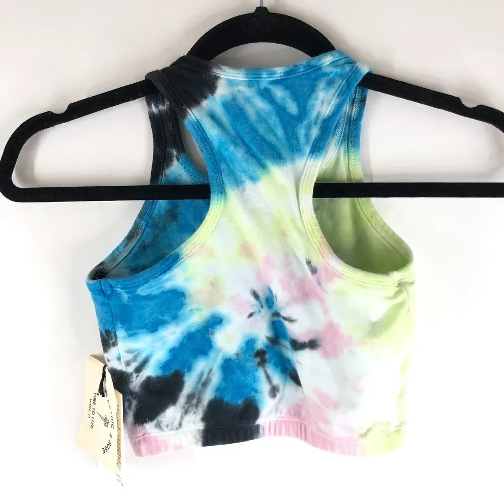 Electric & Rose Bella Bralette Sports Bra Tie Dye Athletic Yellow Blue Pink XS - Image 4