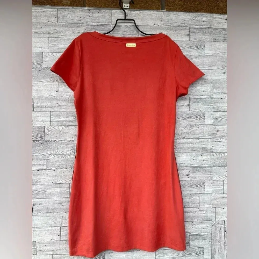 Morena rosa Leopard suede mini dress small Orange - Image 5