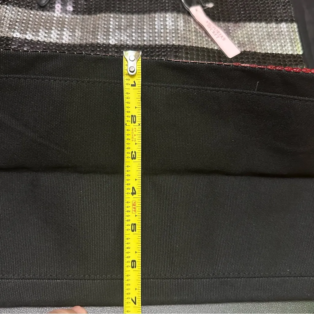 Victorias Secret Sequin Stylish Black and Multicolor Tote Bag - Image 9