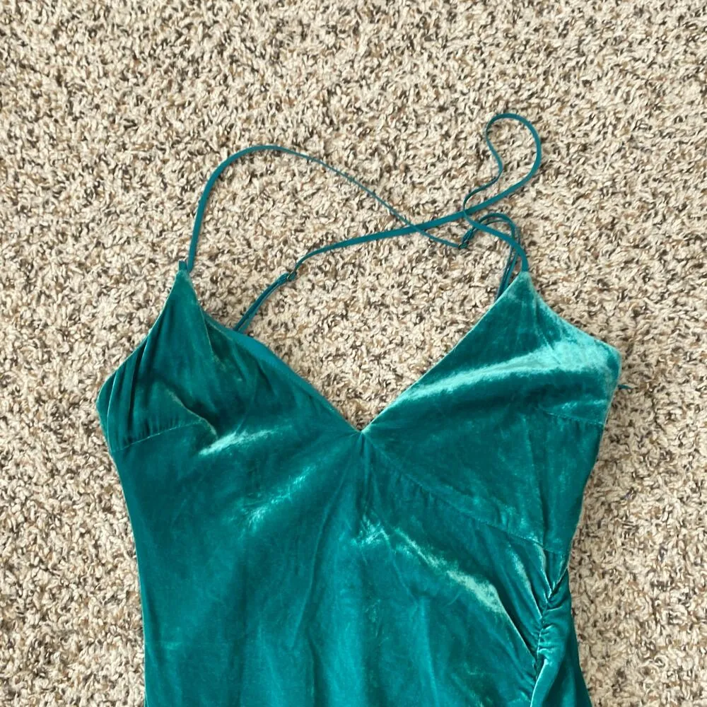 FOR LOVE AND LEMONS Viva Velvet Mini Dress Emerald Green Size Small Party Sexy - Image 5