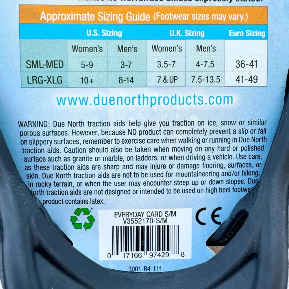 DUENORTH UNISEX SHOE TRACTION AID FOR SNOW AND ICE SMALL MED WITH SPIKES NEW Black Size undefined - Image 5