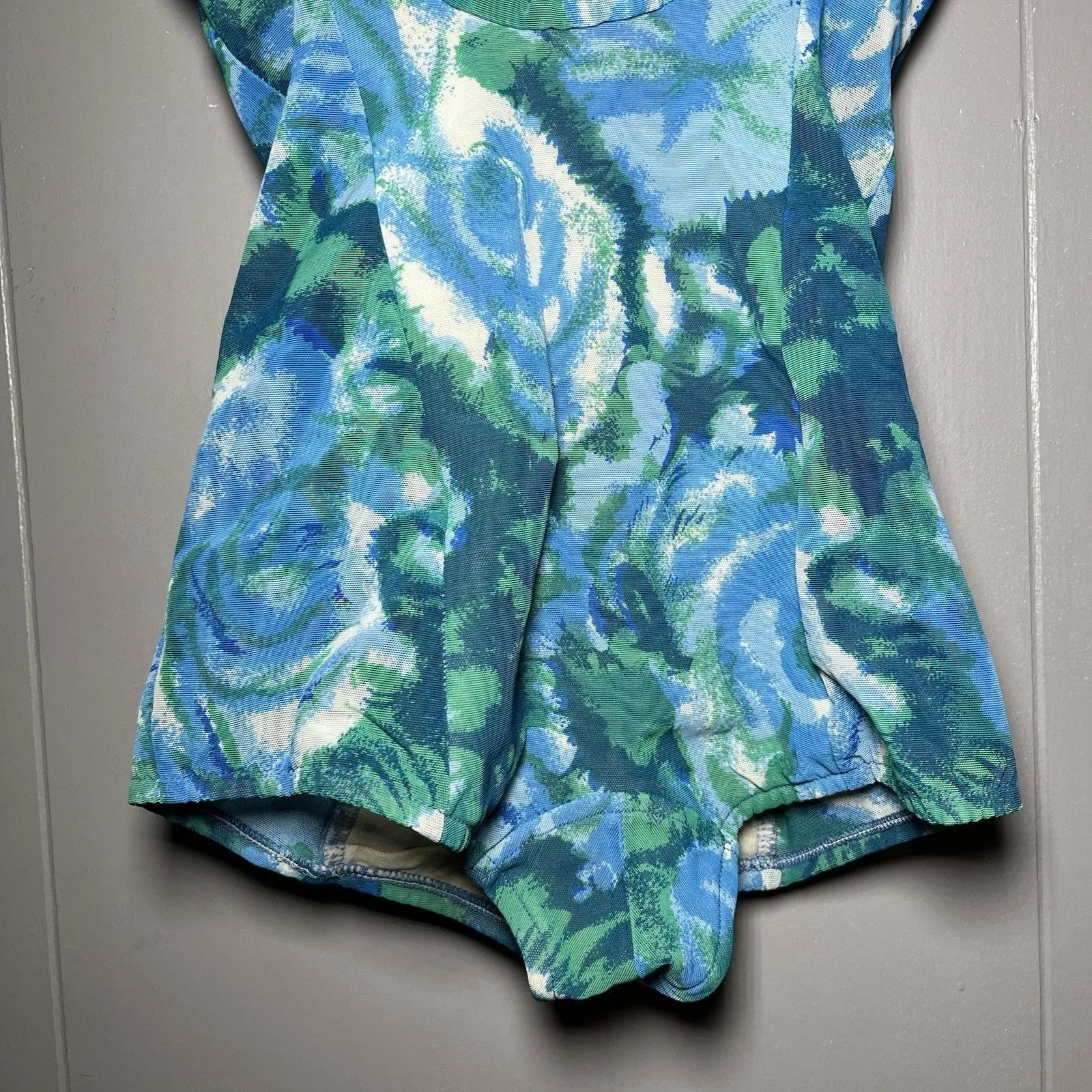 VTG 50s Jantzen Swimsuit One Piece Womens Floral Size 14 Pin Up - Image 8