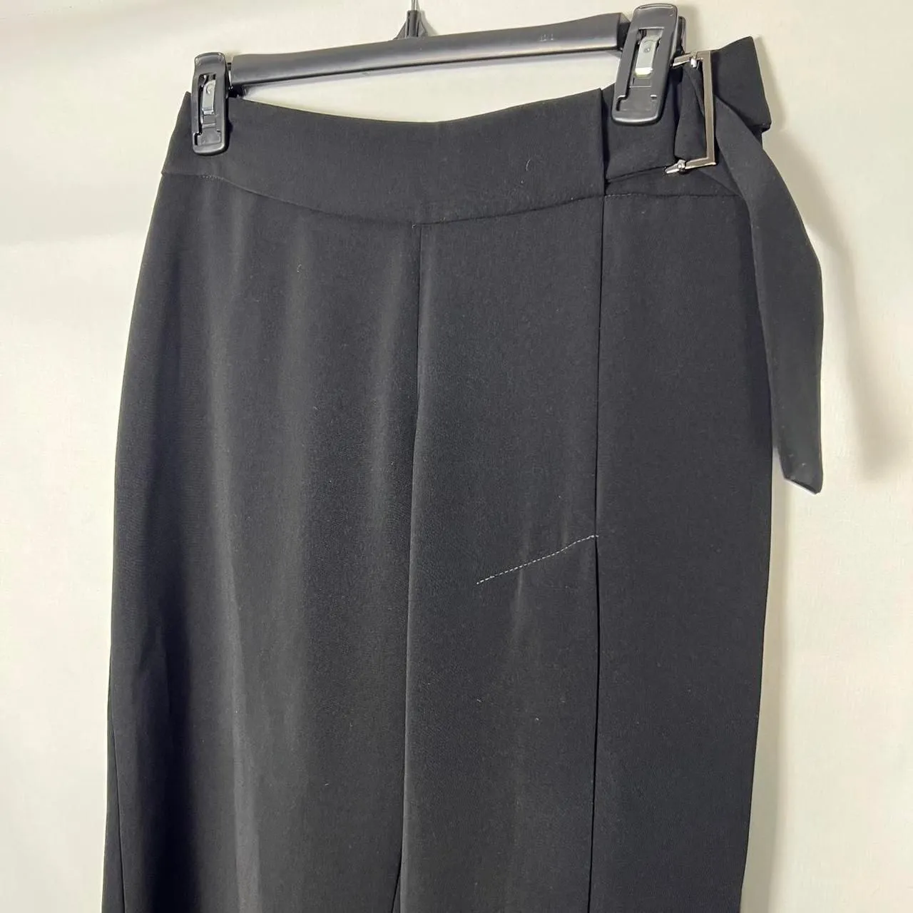 VINTAGE Y2K Cache Black Wide Leg Slit Trousers with Belt - Image 2