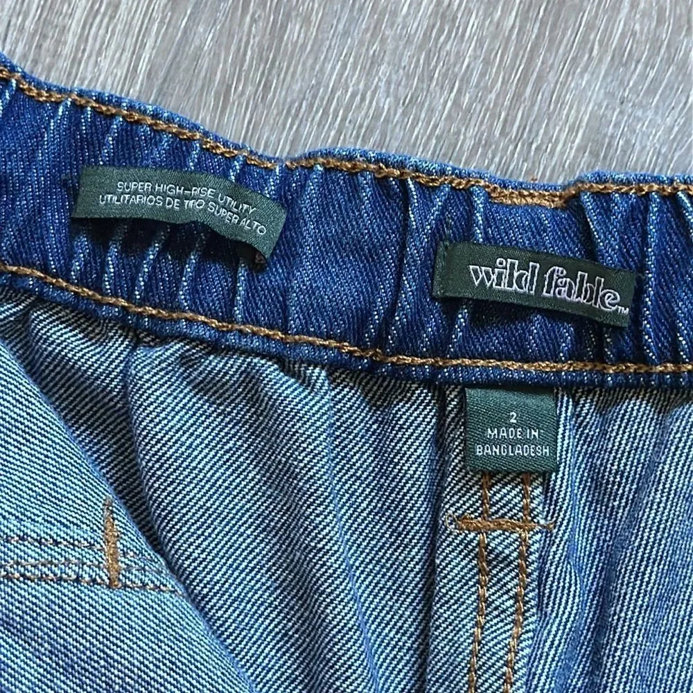 Super High Rise Utility Shorts Size 2 Extra Large Pockets - Image 5