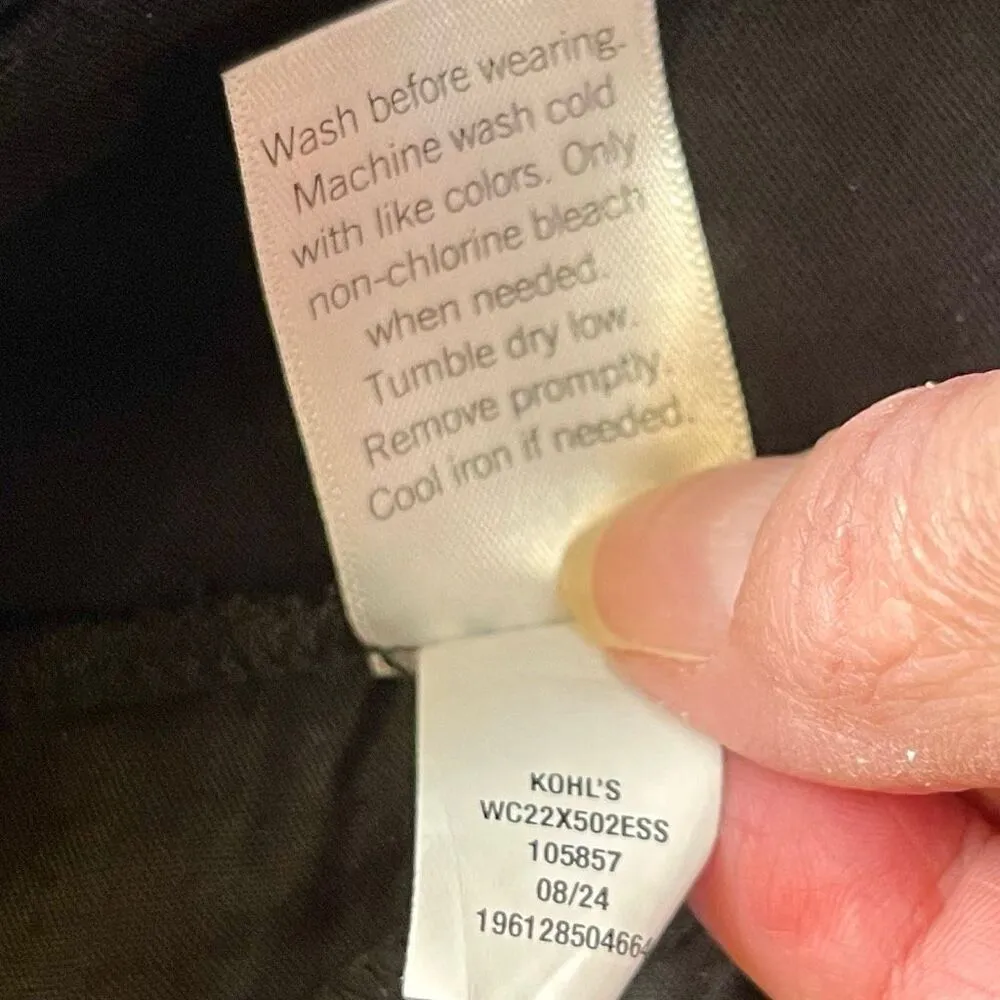 Croft and Barrow Effortless Stretch Black Pants Trousers Short 14P - Image 6