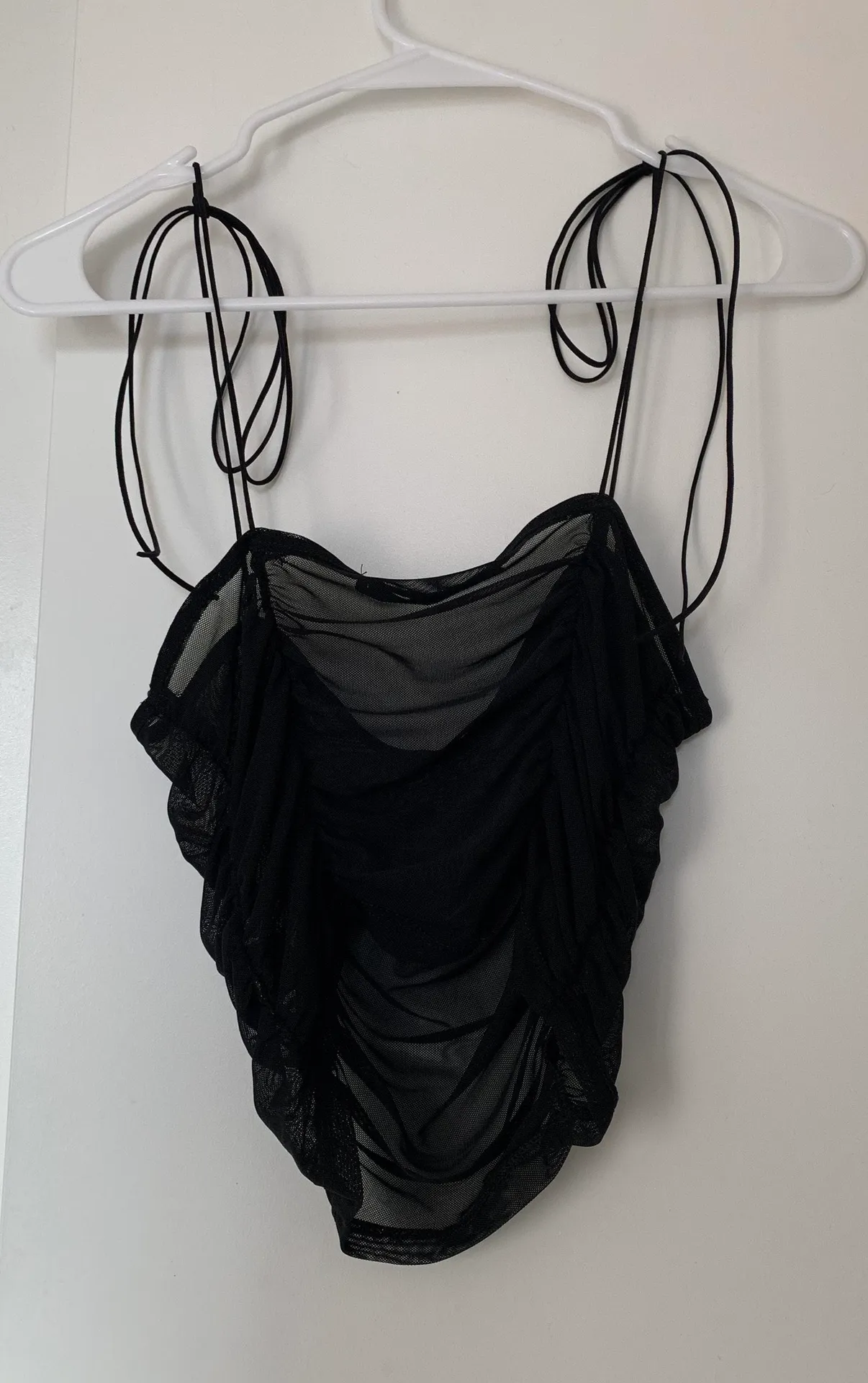 Tobi Tough Love Ruched Mesh Top - Image 4