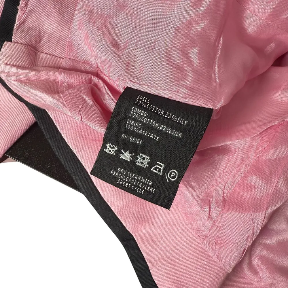 Carlisle Pink Blazer Mandarin Collar Suit‎ Jacket Women Size 10 Peplum Statement - Image 9