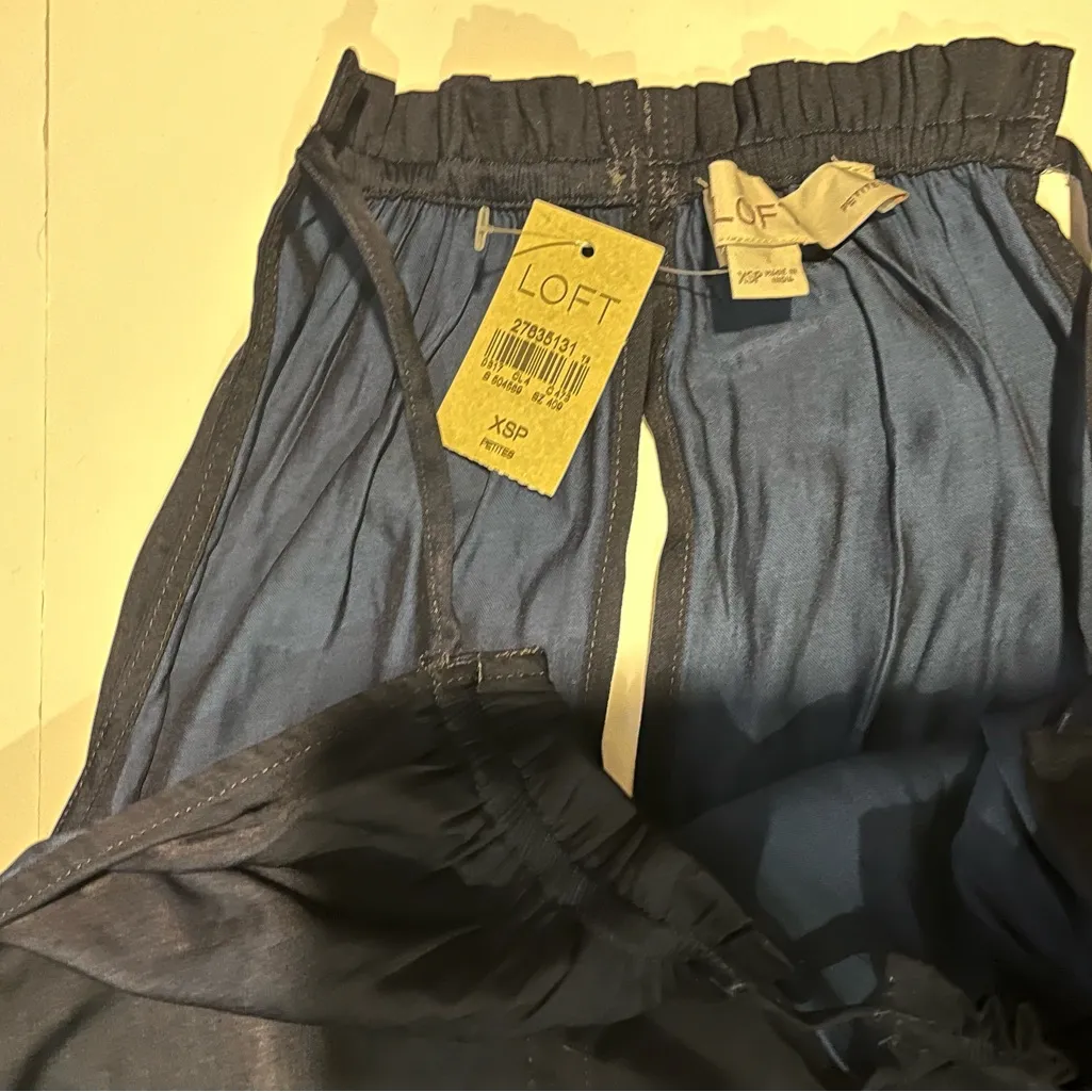 LOFT Midnight Blue Satin Sleeveless Jumpsuit - Image 8