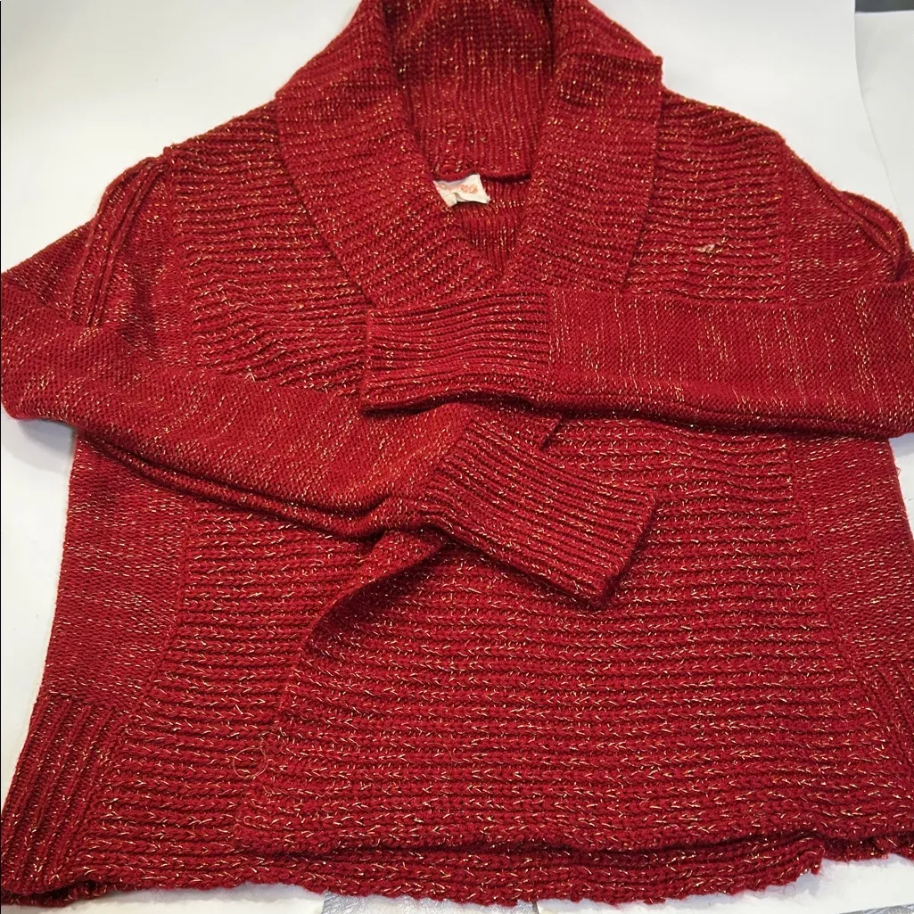 Ambiance Red Knit Cardigan - Image 14