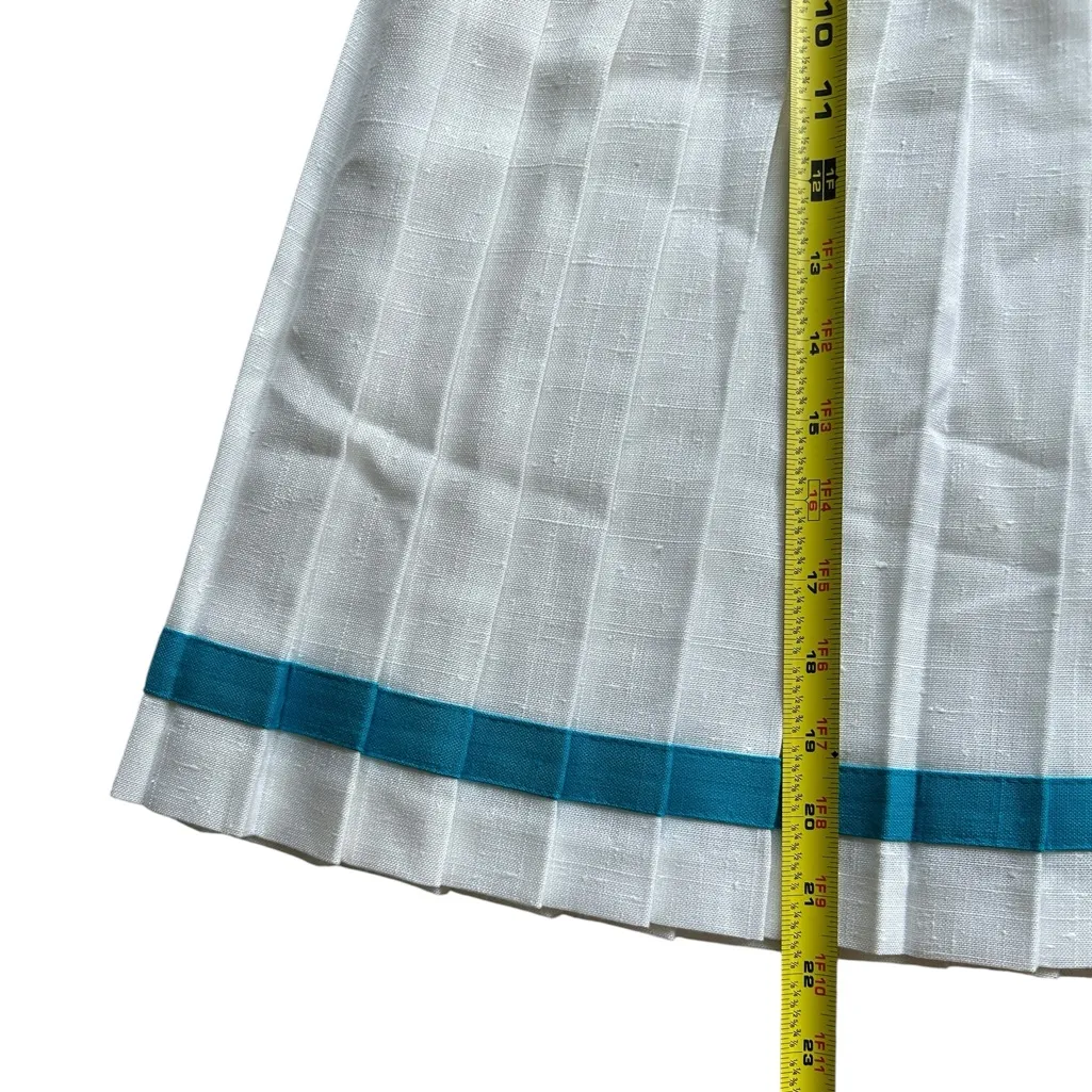 NWOT Vintage 90s White & Blue Pleated Cheer/Tennis Skirt Size 4P - Image 5