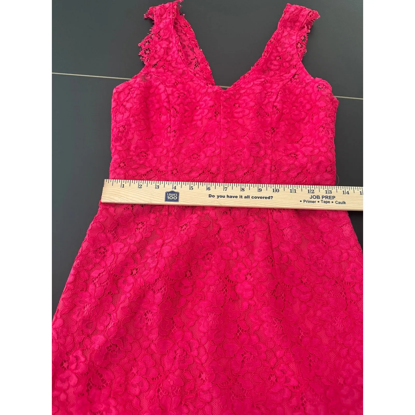 shoshanna dress, size 2,‎ lace dress, magenta, pink, wedding attire, event dress - Image 2