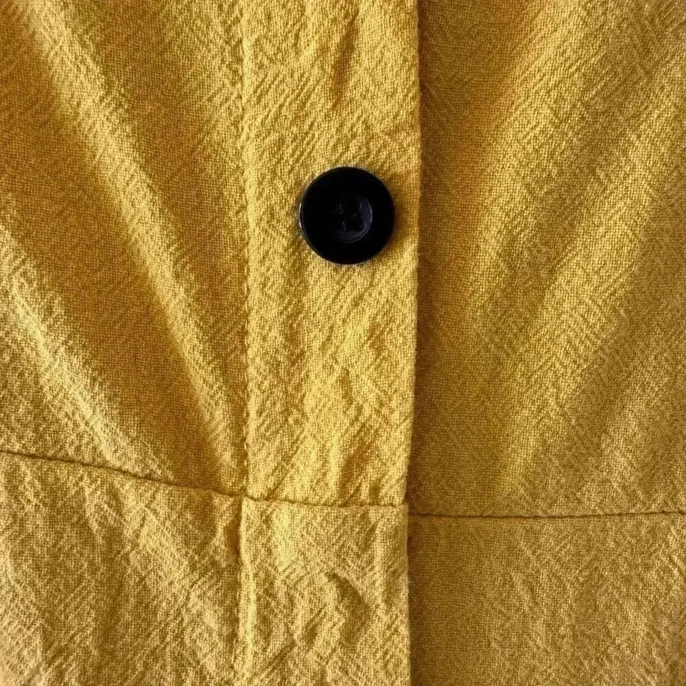 Misslook Midi Dress Mustard Button Up V - Image 8