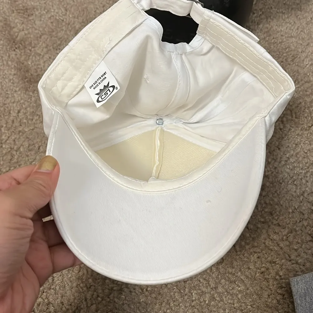 Vintage studded sequin statement patriotic red white blue USA logo baseball hat - Image 3