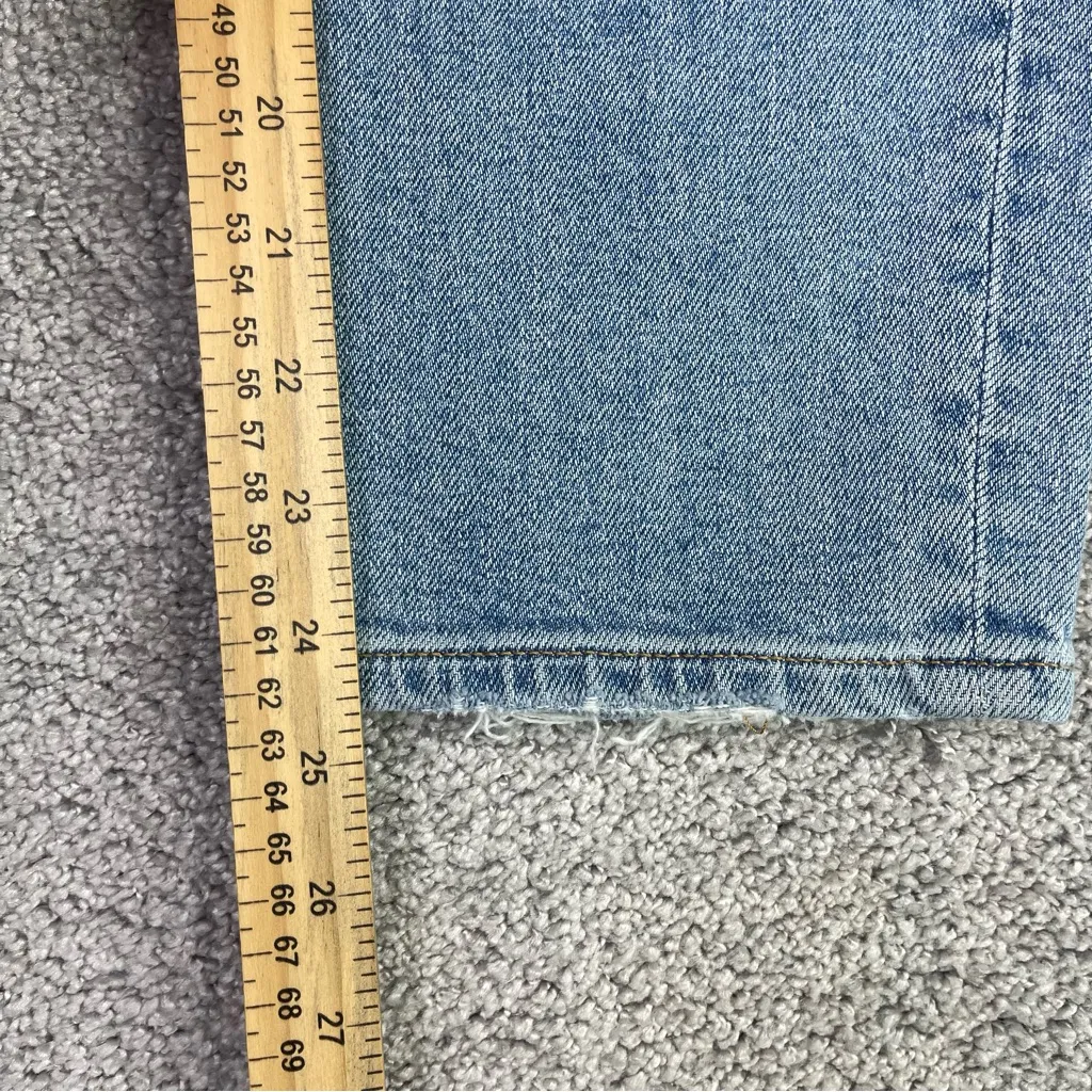 Madewell Mom Jean Women's 27 Petite Blue Tapered High Rise Light Wash Distressed - Image 10