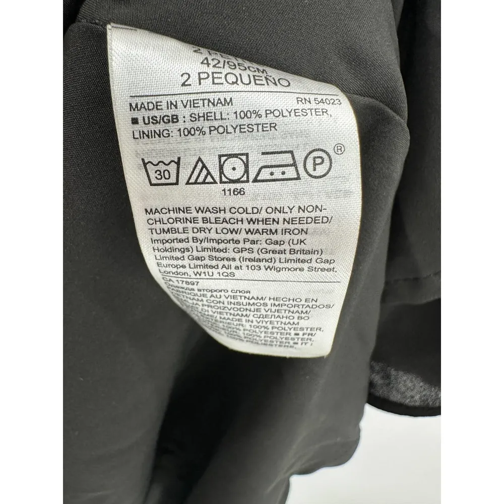 Banana Republic Dress Women 2 PETITE Black Solid Long Sleeve V-Neck Wrap Mini - Image 9