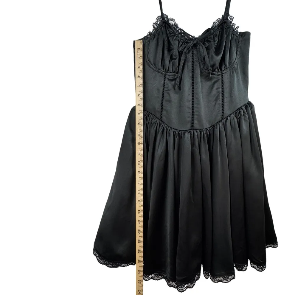 Whimsigoth Sexy Black Mini Dress Lace Corset Party Dress Sz M Witchy Fairy Goth‎ Size M - Image 8