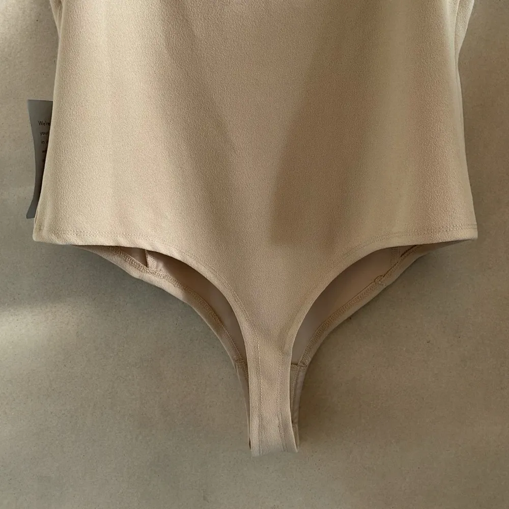 Wayf Corset Style Cupped Bodysuit Thong Beige/Tan - Image 9