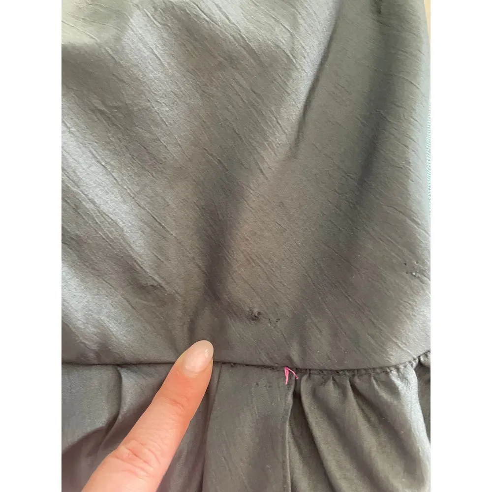 1980s vintage Bichon by Cynthia Howie black one shoulder silk blend dress size 8 - Image 3