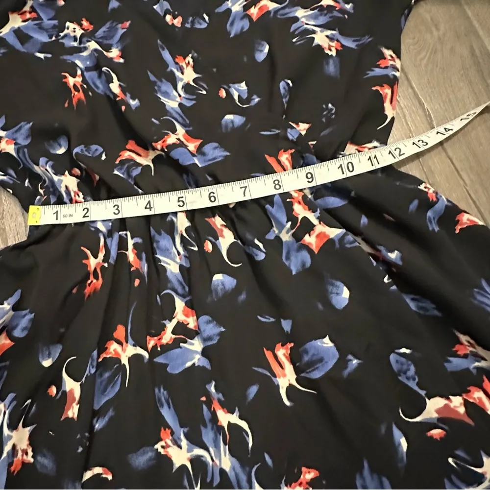 Dark Floral Fairy Wrap Dress Sz S Black Short Feminine Church Grunge Y2K Office - Image 12