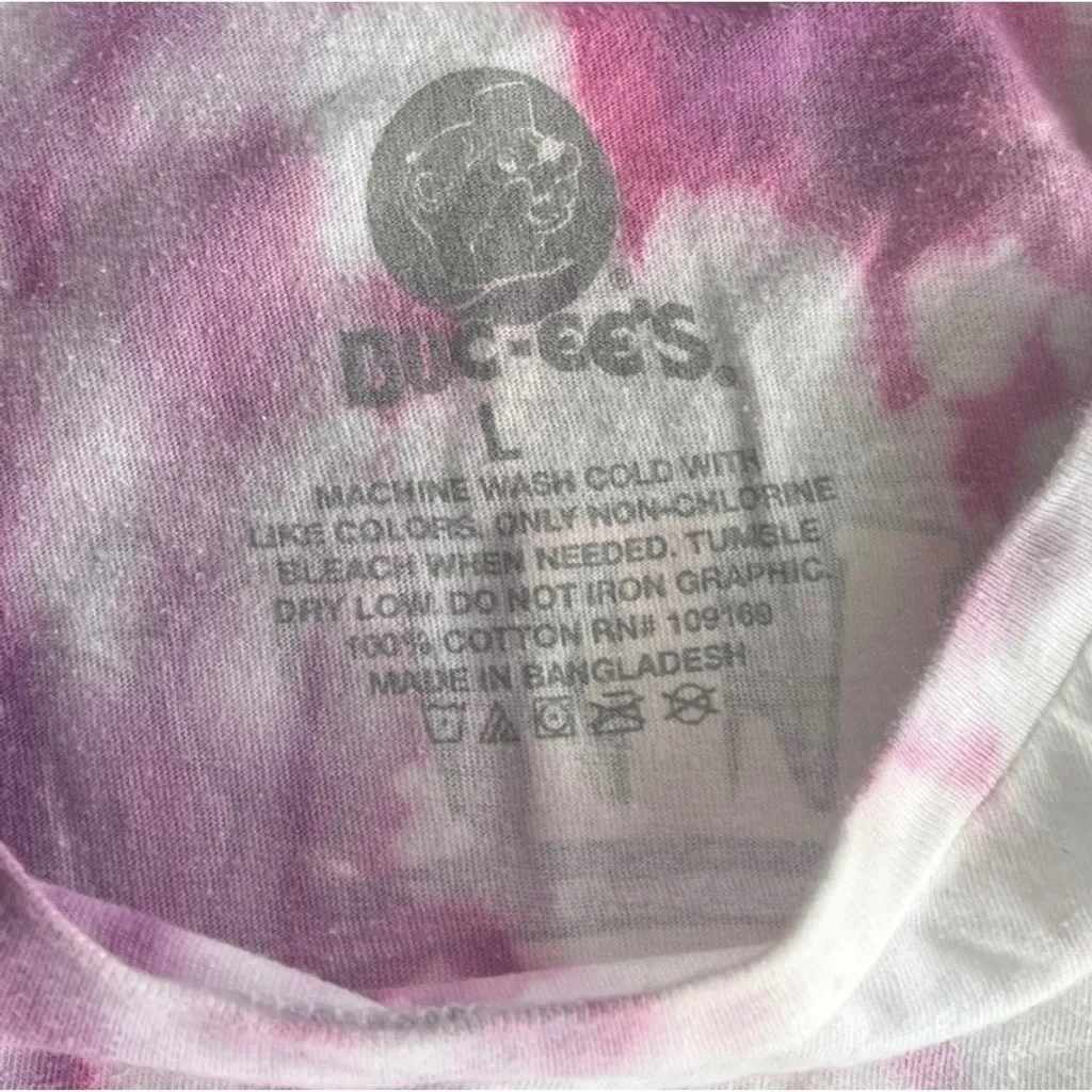 Bucee Go Little Rockstar Tie Dye Van‎ Graphic Shirt Size L Hippie Retro 70s White Size L - Image 4
