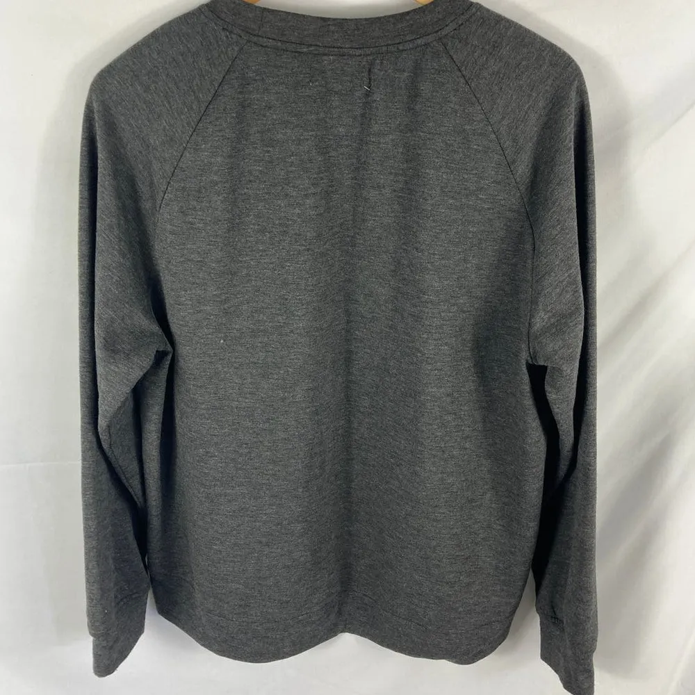 Rae Dunn Believe Embroidered Grey Sweatshirt Size Large - Image 4