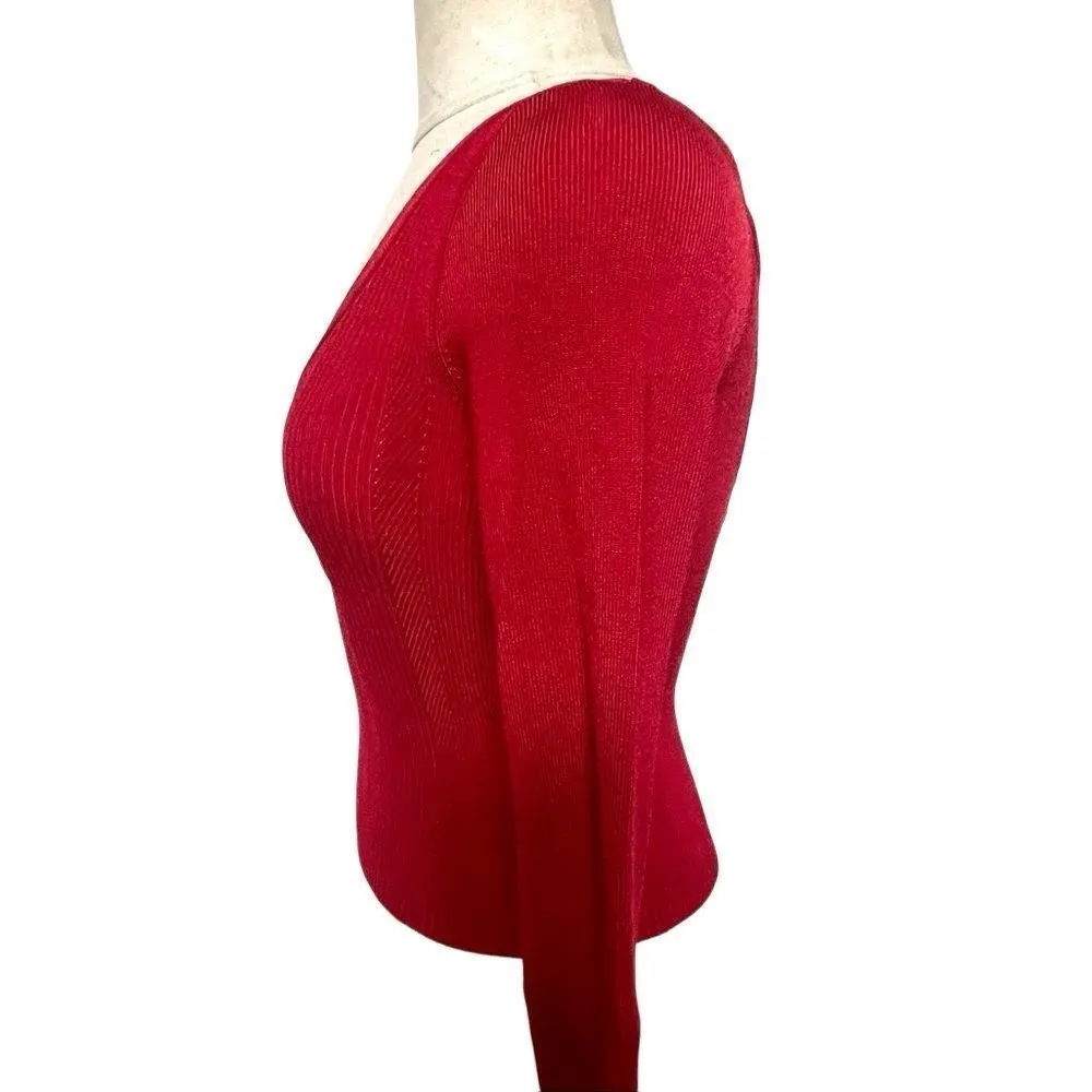 Free people red fitted cross cross back sweater - Image 3