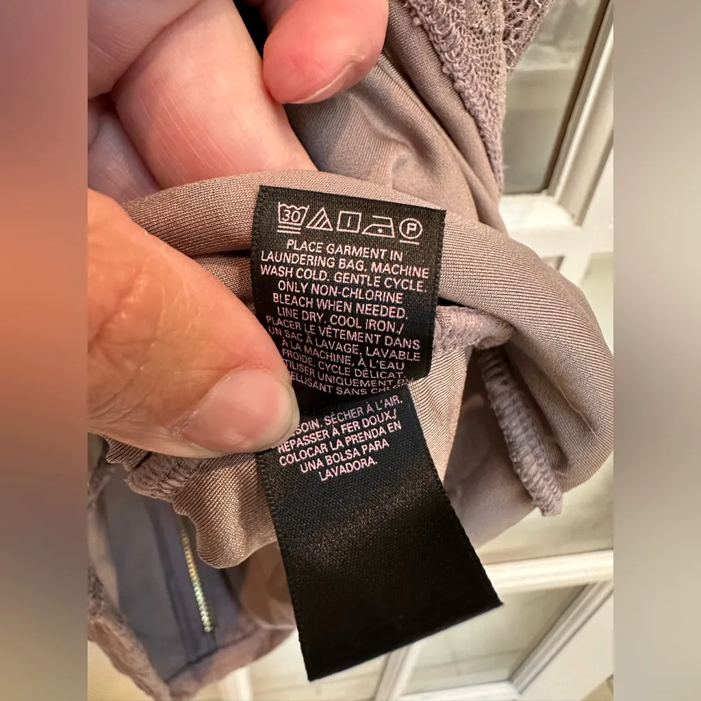 VS Victoria's Secret Bodycon Lace Dress Size XS Mauve Dusty Rose Romantic Party - Image 12