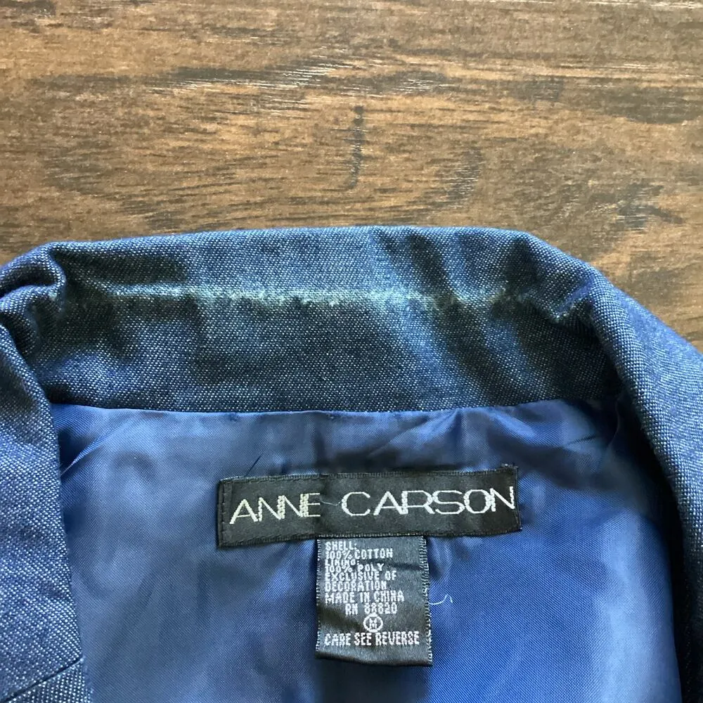 Anne Carson Lined Lightweight Denim Blazer - Image 8