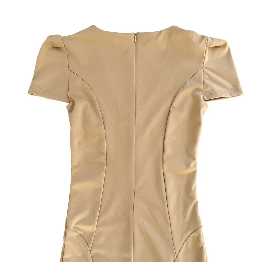 🔃Abody Tan Short Sleeve Midi Dress Size XS - Image 5