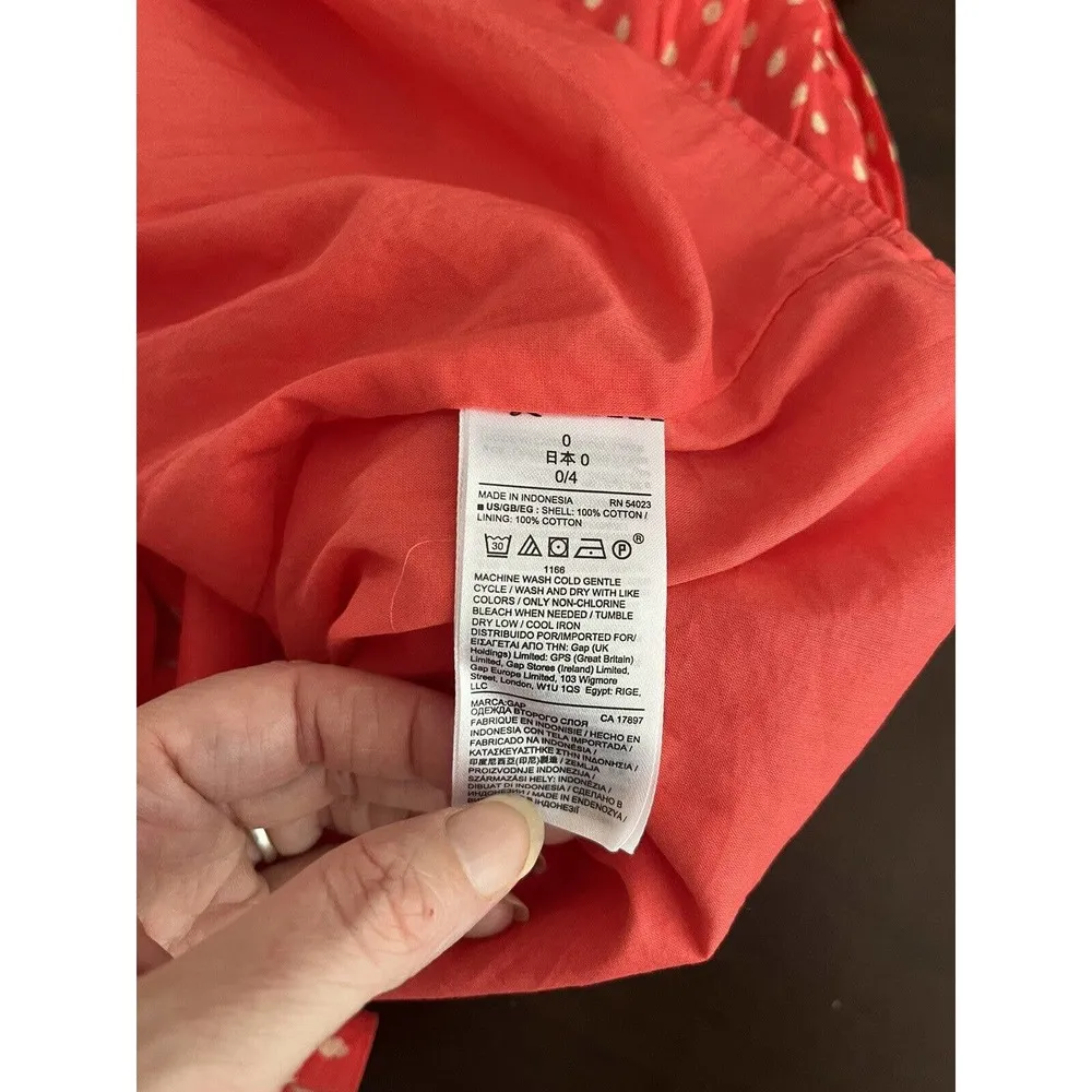 NWT Gap Pink 100% Cotton Fit & Flare Polka For Print Dress Women’s Size 0 - Image 7