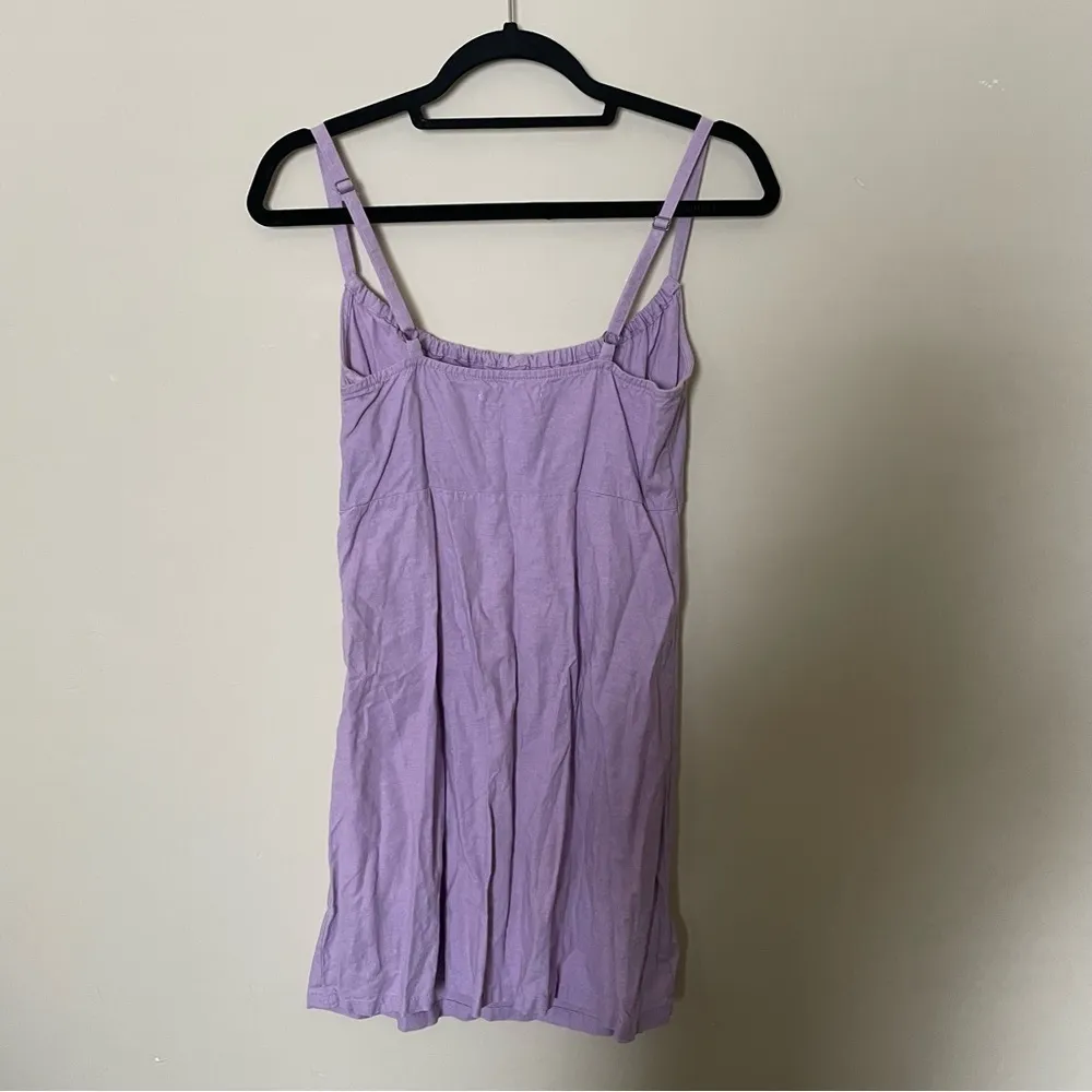 Purple Lilac Linen Blend Mini Dress - Image 8