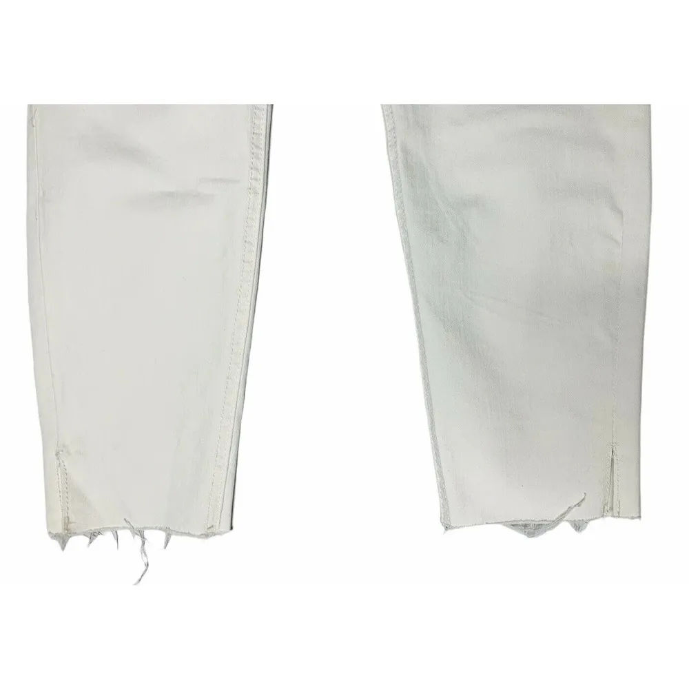 NEW Old Navy High Waist Rockstar Super Skinny Jeans Slimming White Raw Hem Sz 18 - Image 2