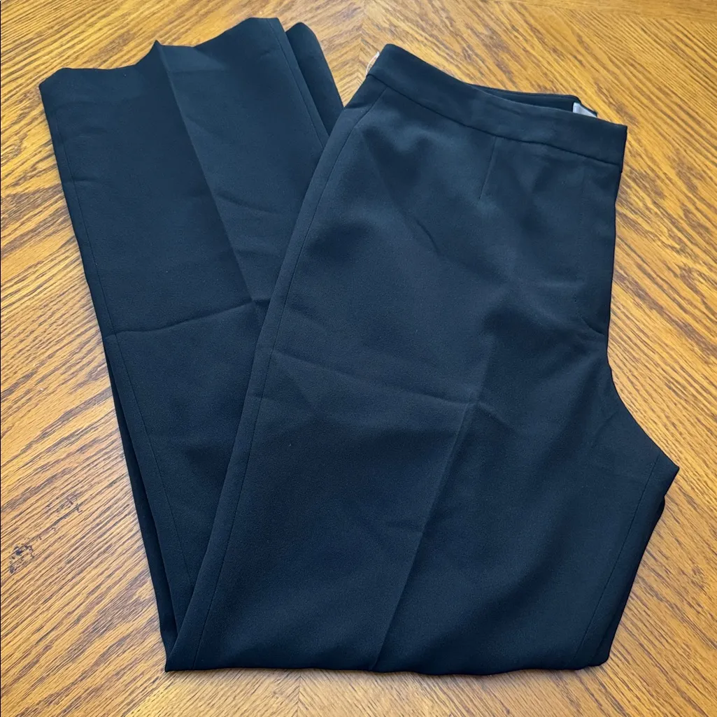 Le Suit Women's Polyester Blend Straight Leg Black Dress Pants Size 12 - Image 9