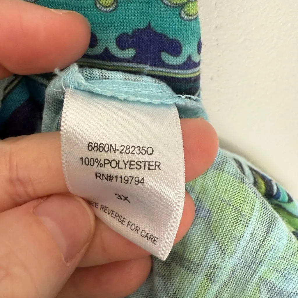 Live and Let Live Women’s 3X Paisley Patterned Top Plus Size - Image 3